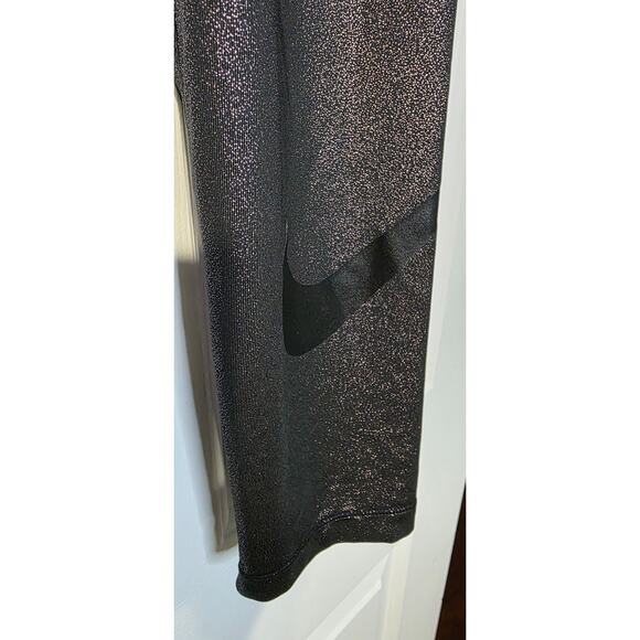 NIKE Pro Dri Fit Metallic Bronze Leggings Women Sz L - Picture 2 of 6